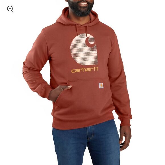 Carhartt Other - Carhartt Loose Fit Rain Defender "C" Logo Sweatshirt Hoodie Henna Orange Men's L
